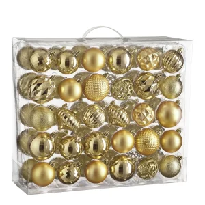 Mica Decorations Kerstballen Set - 60 Stuks - Ø7 cm - Onbreekbaar - Goud