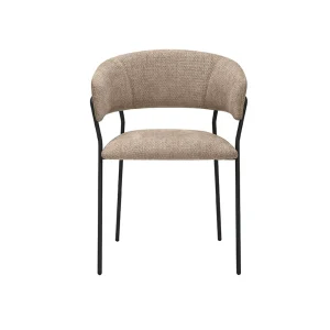 LABEL51 Eetkamerstoel Luuk - Beige/Zwart - Set van 4