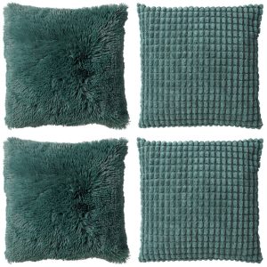 KUSSENSET - 4-delig - Cosy Favourites - 45x45 cm - inclusief binnenkussens - groen