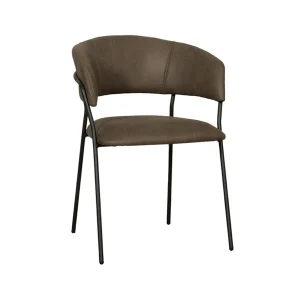 LABEL51 Eetkamerstoel Luuk - Groen/Zwart Suède - Set van 4