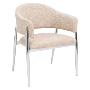 DÉJA Living Eetkamerstoel Dénia - Taupe/Chrome - Set van 2