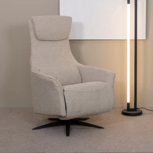 LABEL51 Elektrische Fauteuil Lund - Naturel/Zwart - 74x83x112cm