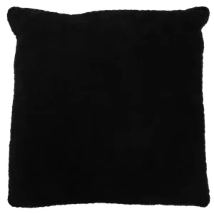 J-Line kussen Geweefd - leder - zwart