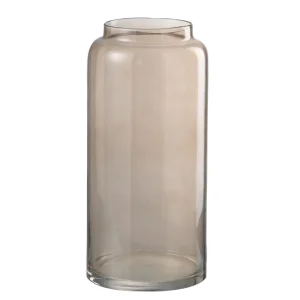J-Line vaas Recht Lang - glas - amber - small - 40 cm hoog