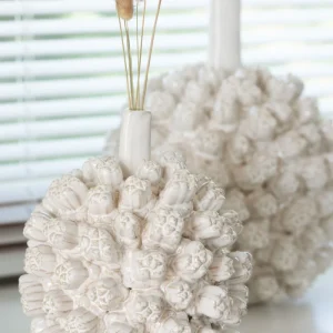 J-Line vaas Saki - keramiek - wit - large - Ø 24.5 cm