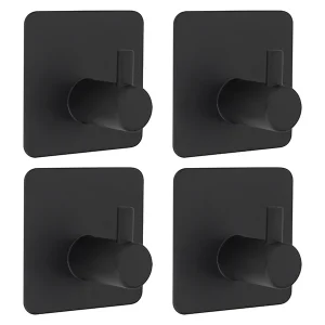 Zelfklevende hangers - 3M plakstrip - Zwart - 4 stuks