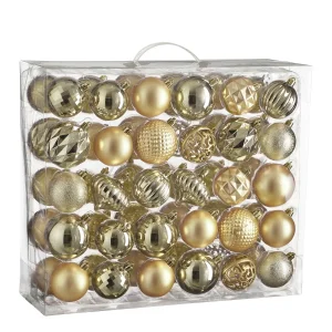 Mica Decorations Kerstballen Set - 60 Stuks - Ø7 cm - Onbreekbaar - Champagne