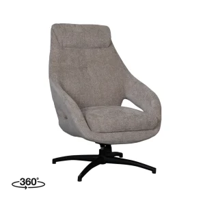 LABEL51 Draaifauteuil Maxwell - Beige/Zwart - 75x84x108cm