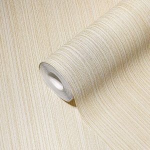 A.S. Création behang effen beige, crème en goud - 53 cm x 10.05 m - AS-388198