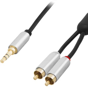 3,5 inch Jack naar 2x Tulp Audio Male Kabel 1,5 meter Afgeschermd - Premium