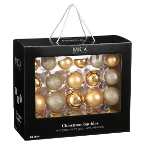 Mica Decorations Kerstballen Set - 42 Stuks - Ø7 cm - Glas - Goud