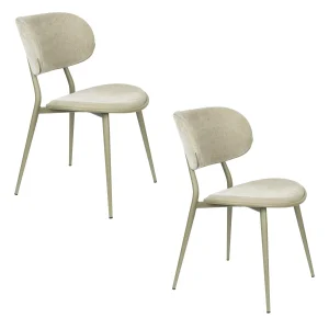 Zuiver Lieve eetkamerstoel Groen - Set van 2