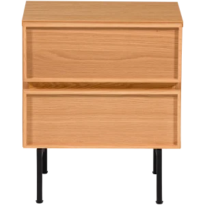 WOOOD nachtkastje 2 lades Tours - Melamine/MDF - Naturel - 51x45x42