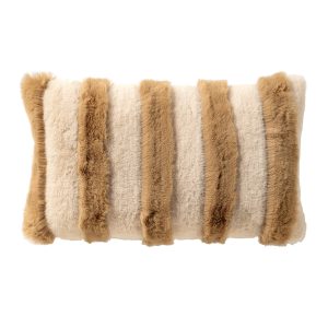 ELLIE - sierkussen 30x50 cm - imitatiebont - Irish Cream - beige