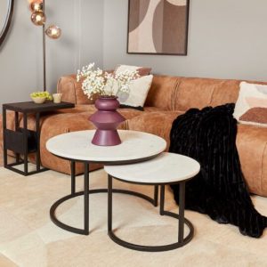 Salontafel Nova White marble | Set van 2