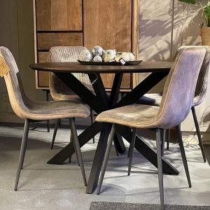 Eettafel Madison Brown Rond Poot Black