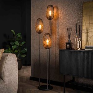 Vloerlamp 3x open oog Wire