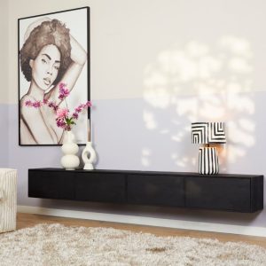 Zwevend Tv meubel vision black 200cm-show