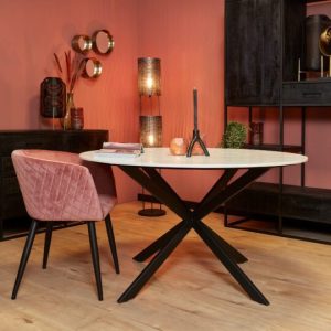 Eettafel Lynn White marble | 130 cm