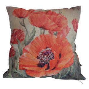 Furnilux Set van 2 Sierkussens - Klaproos Sylvia - 45x45x10cm