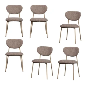 WOOOD eetkamerstoelen Valor - Polyester - Zand - Set van 6