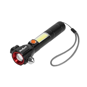 Oplaadbare LED zaklamp - 285 Lumen - Veiligheidshamer + mes