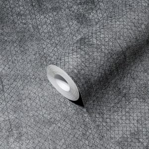 A.S. Création behang effen antraciet grijs, grijs en metallic - 53 cm x 10.05 m - AS-388267