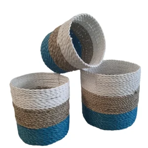 FurniLux Natuurlijke plantenbakken/ Mandenset - 20x20x21cm