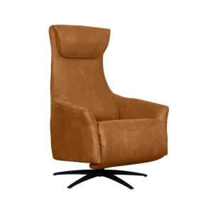 LABEL51 Elektrische Fauteuil Lund - Cognac/Zwart - 74x83x112cm
