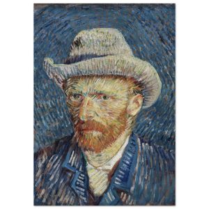 Artfulprints  Vincent van Gogh - Zelfportret met grijze vilthoed   Poster 50x70 cm