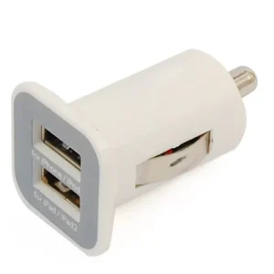 2-port USB autolader - 3,1A - WIT vierkant