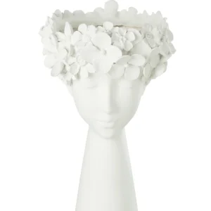 J-Line bloempot Kop - polyresin - wit - large - Ø 23 cm