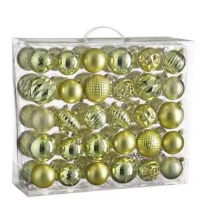House of Seasons Kerstballen Set - 60 Stuks - Ø7 cm - Onbreekbaar - Lichtgroen