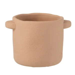 J-Line bloempot Gustave - cement - lichtbruin - small - 2 stuks - Ø 14.5 cm