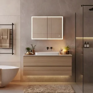 HOME DELUXE LED spiegelkast EVE zwart 80 x 60 cm