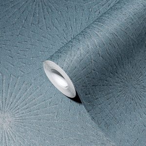 A.S. Création behang terrazzo blauw, zilver en grijs - 53 cm x 10.05 m - AS-388182