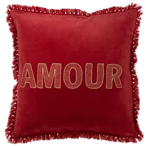 J-Line kussen Amour - textiel - rood/goud