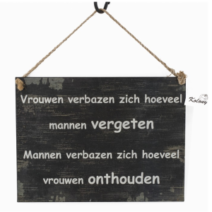 Tekstbordje vrouwen verbazen