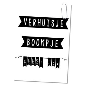 Ansichtkaart Huisje Boompje Feestje