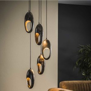 Hanglamp Noa 5 lichts getrapt