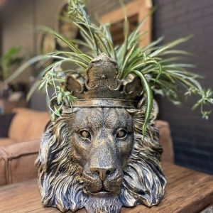 Plantenhouder leeuw goud